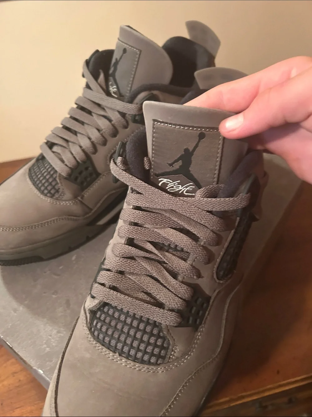 Jordan Men's Taupe Grey Suede Basketball Sneakers